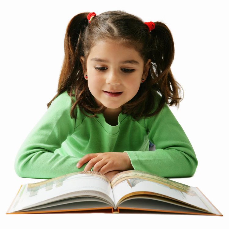 indian kid reading a book